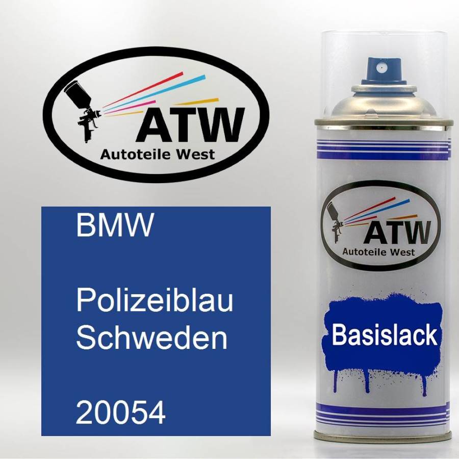 BMW, Polizeiblau Schweden, 20054: 400ml Sprühdose, von ATW Autoteile West.